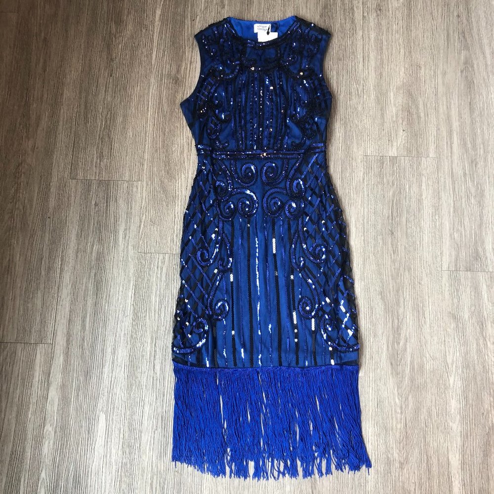 UNIQUE VINTAGE FLAPPER BEADED DRESS